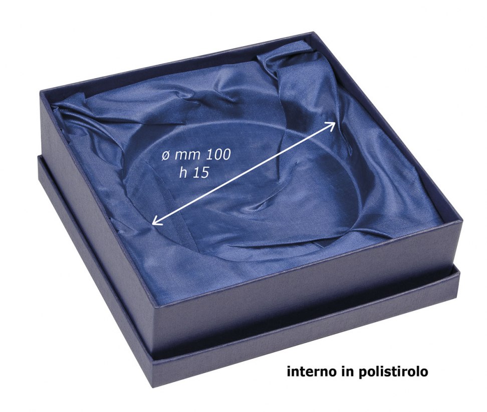 SCATOLA BLU CON SATIN MM 145X145X25