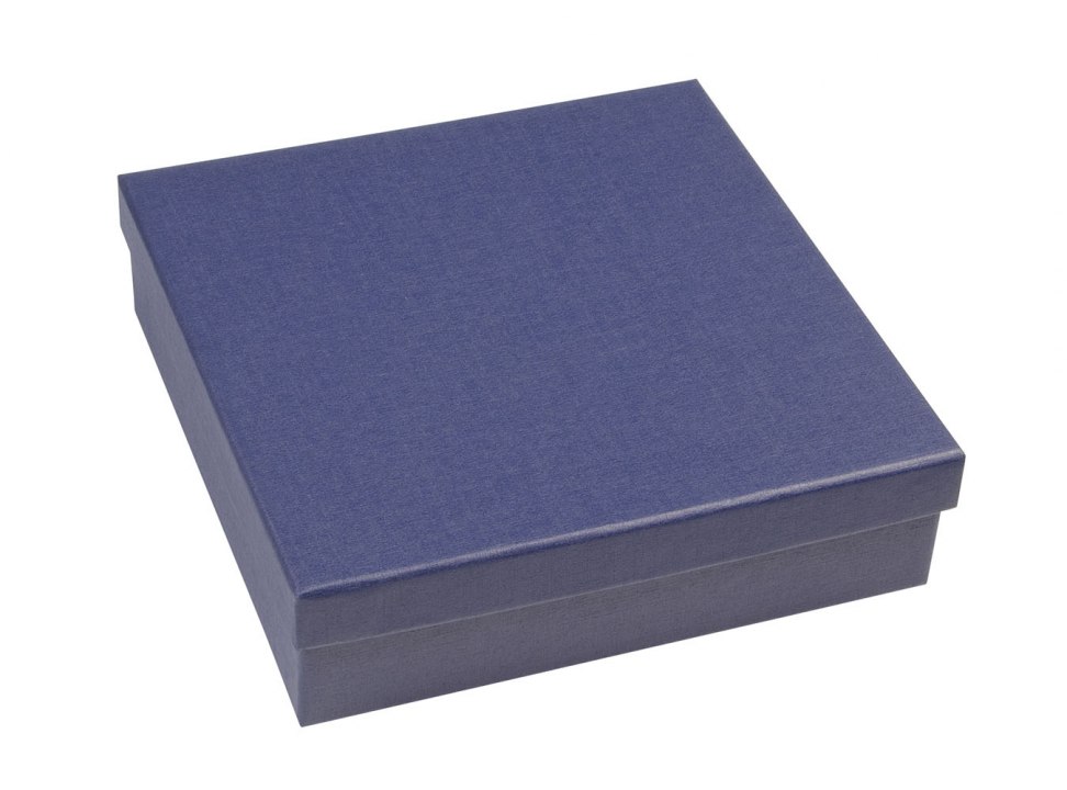 SCATOLA BLU CON SATIN MM 145X145X25