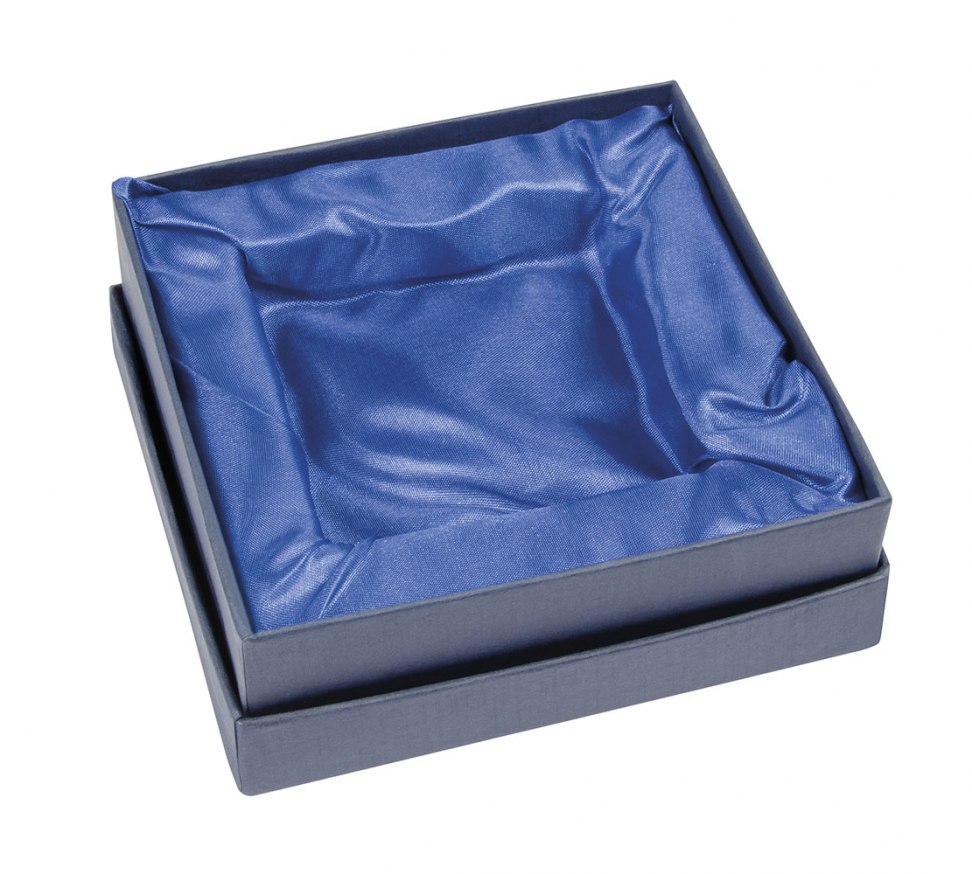 BOÎTE BLEUE SATIN BLEU 110X110X45 MM