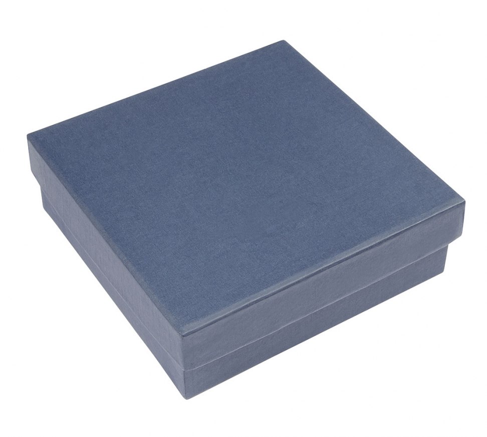 BLAUE SCHACHTEL BLAUER SATIN 110X110X45