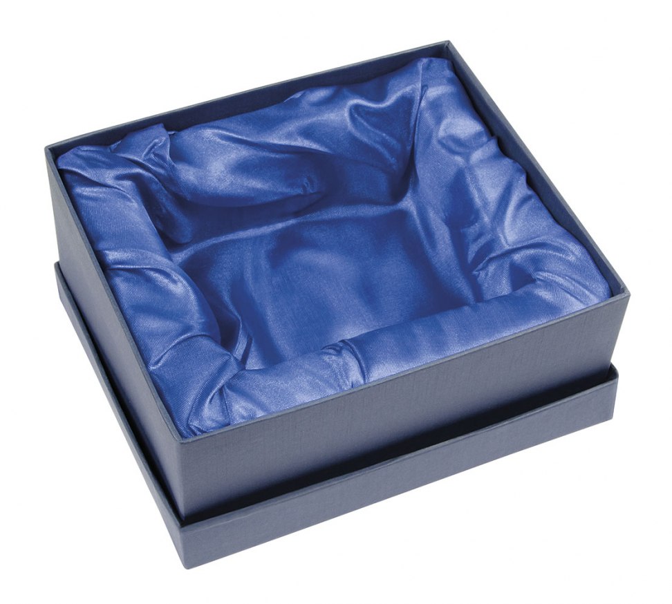 BLAUE SCHACHTEL BLAUER SATIN 150X130X60