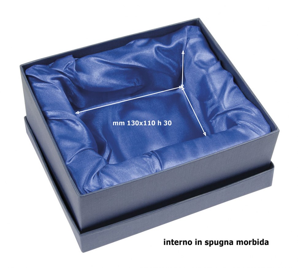 BOÎTE BLEUE SATIN BLEU 170X150X60 MM