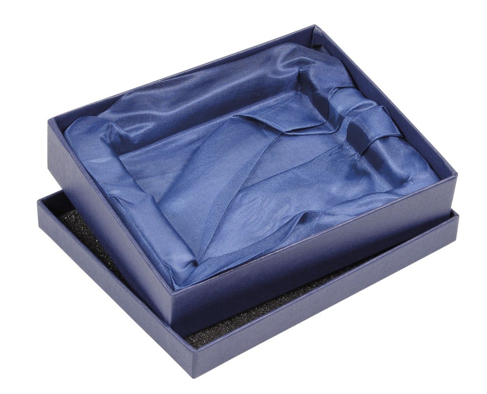 BOÎTE BLEUE SATIN BLEU 210X150X40 MM