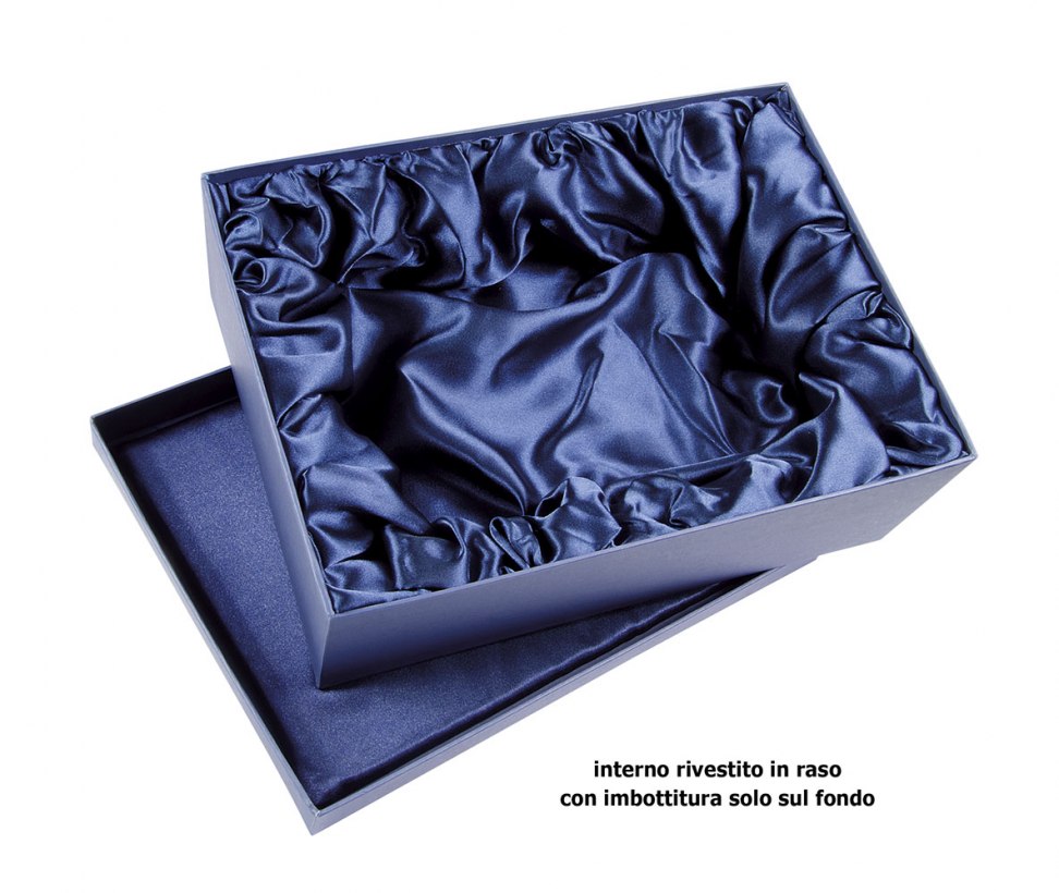 BOÎTE BLEUE SATIN BLEU 255X190X87 MM