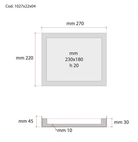 SCATOLA BLU RASO BLU 270X220X45 MM