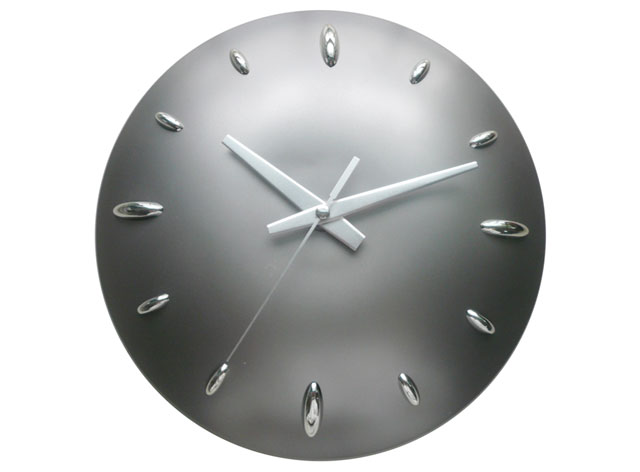 RELOJ DE PARED PLASTICO GRIS d=285 mm