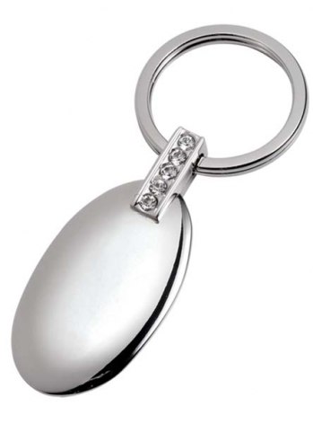KEYCHAIN OVAL WITH CRYSTALS