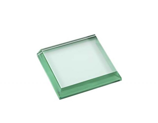 PAPER WEIGHT GREEN GLASS 70x70 h15 mm