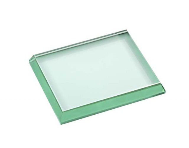 PAPER WEIGHT GREEN GLASS 96X114X15mm