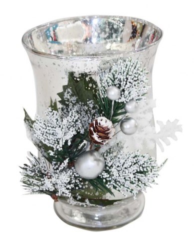 SILVER COLOUR GLASS CANDLE