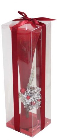 CANDLE RED GLASS FLUTE