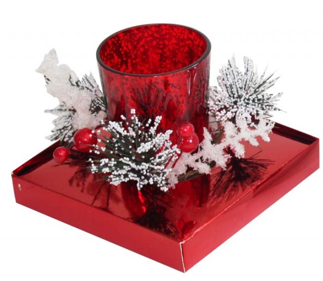 RED GLASS CANDLE