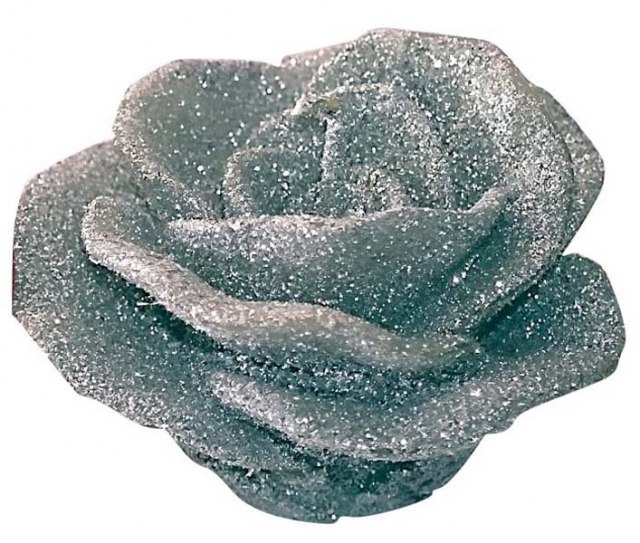 SILVER COLOUR ROSE CANDLE