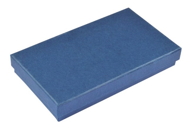 CARDBOARD BOX BLUE - WHITE SATIN - EMPTY