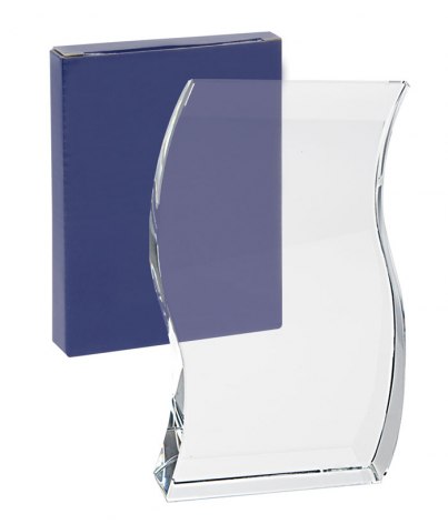 Trofeo pergamena vetro bianco mm 140 h