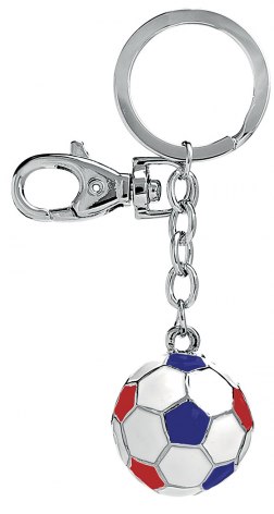 KEY CHAIN FOOTBALL BALL blue/white/red