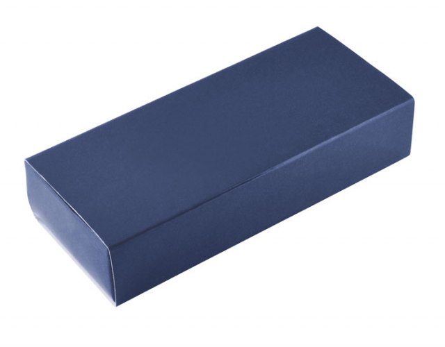 CARDBOARD BOX DARK BLUE-KEY-RING NOT INC