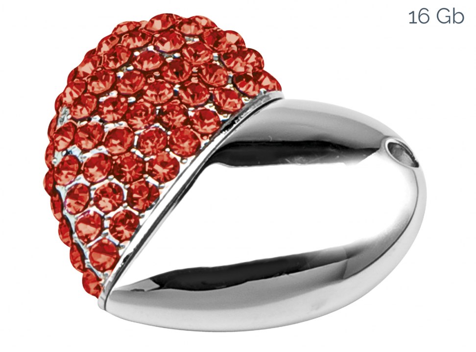 USB STICK ROT HERZ 38x43 mm