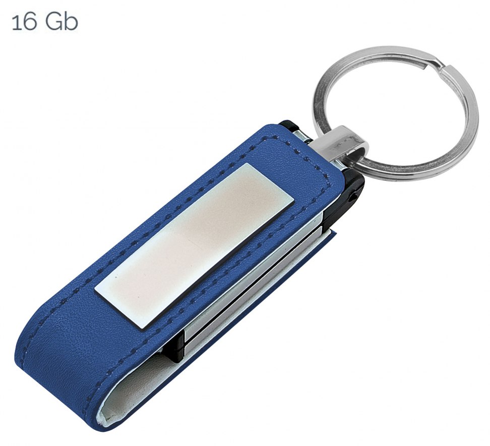 USB-STICK BLAU LEDER 22x105 mm