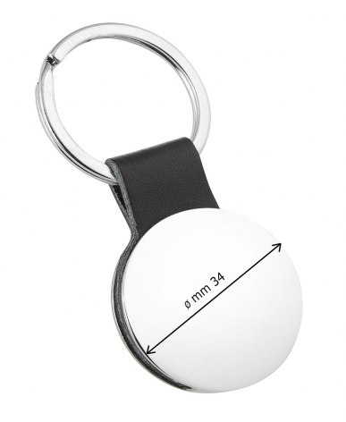 KEYCHAIN ROUND / BLACK LEATHER