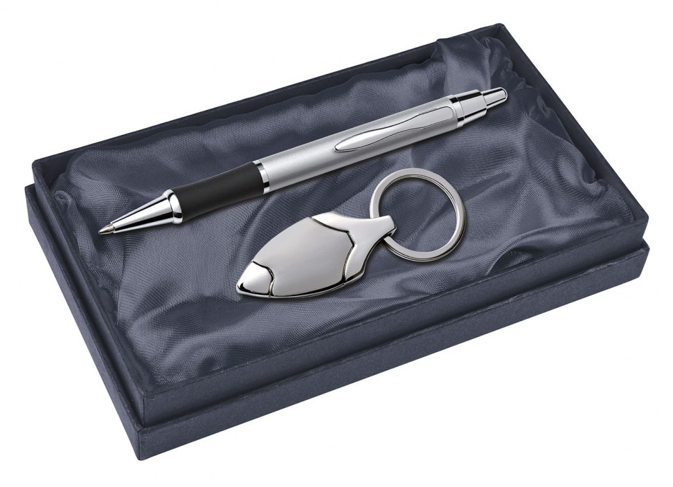 SET STYLO A BILLE  AVEC PORTE-CLES - MAT