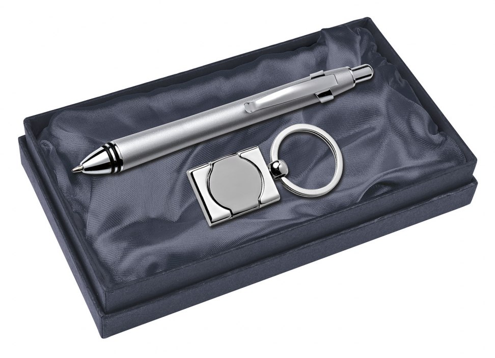 SET STYLO A BILLE  AVEC PORTE-CLES - MAT