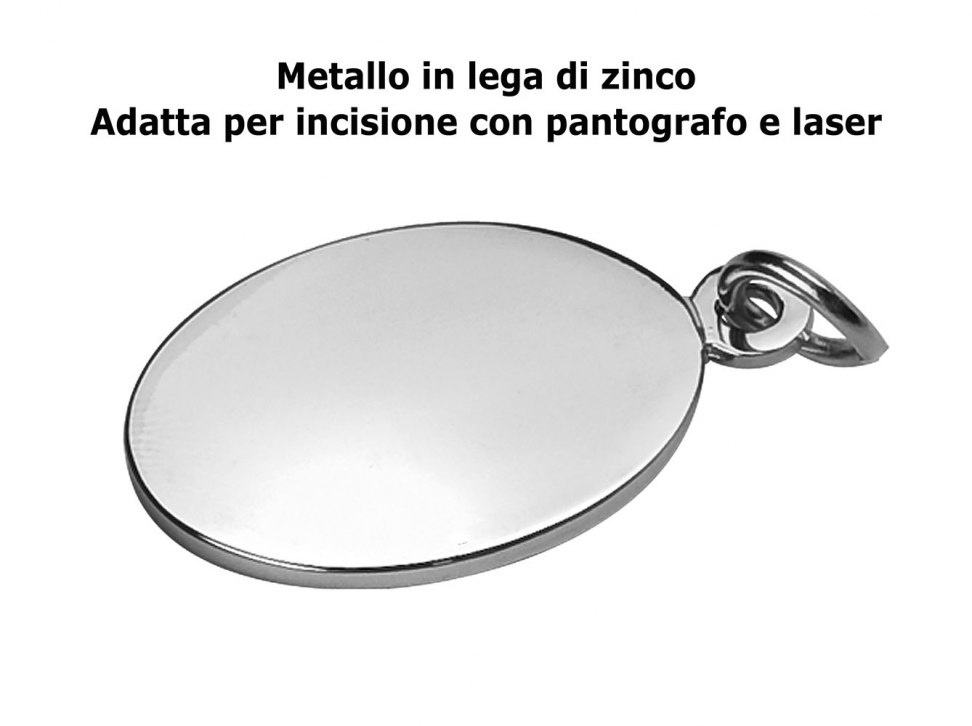 PIASTRINA OVALE IN LEGA DI ZINCO-25x33mm