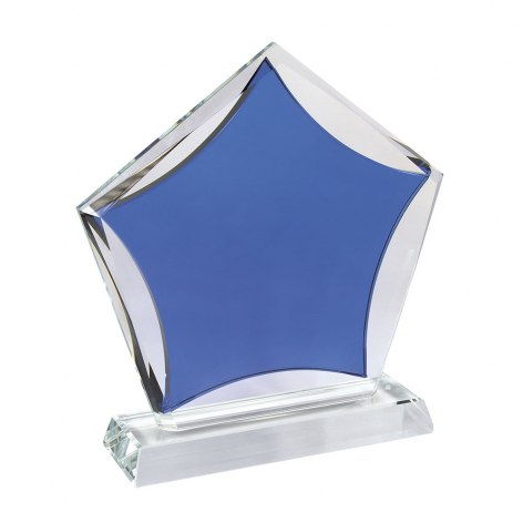 TROPHÉE EN VERRE ÉTOILE BLEUE