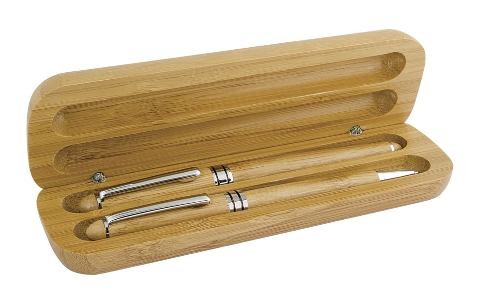 ROLLERBALL+BALL PEN BAMBOO WITH BOX