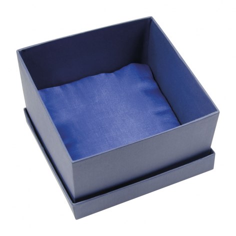 BOÎTE BLEUE SATIN BLEU 130X130X70 MM