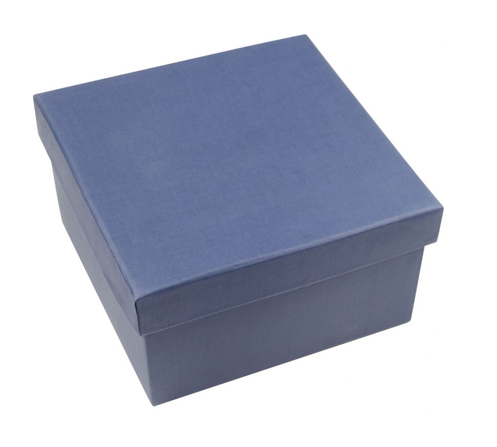 BOÎTE BLEUE SATIN BLEU 130X130X70 MM