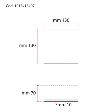 CAJA AZUL RASO AZUL 130X130X70 MM