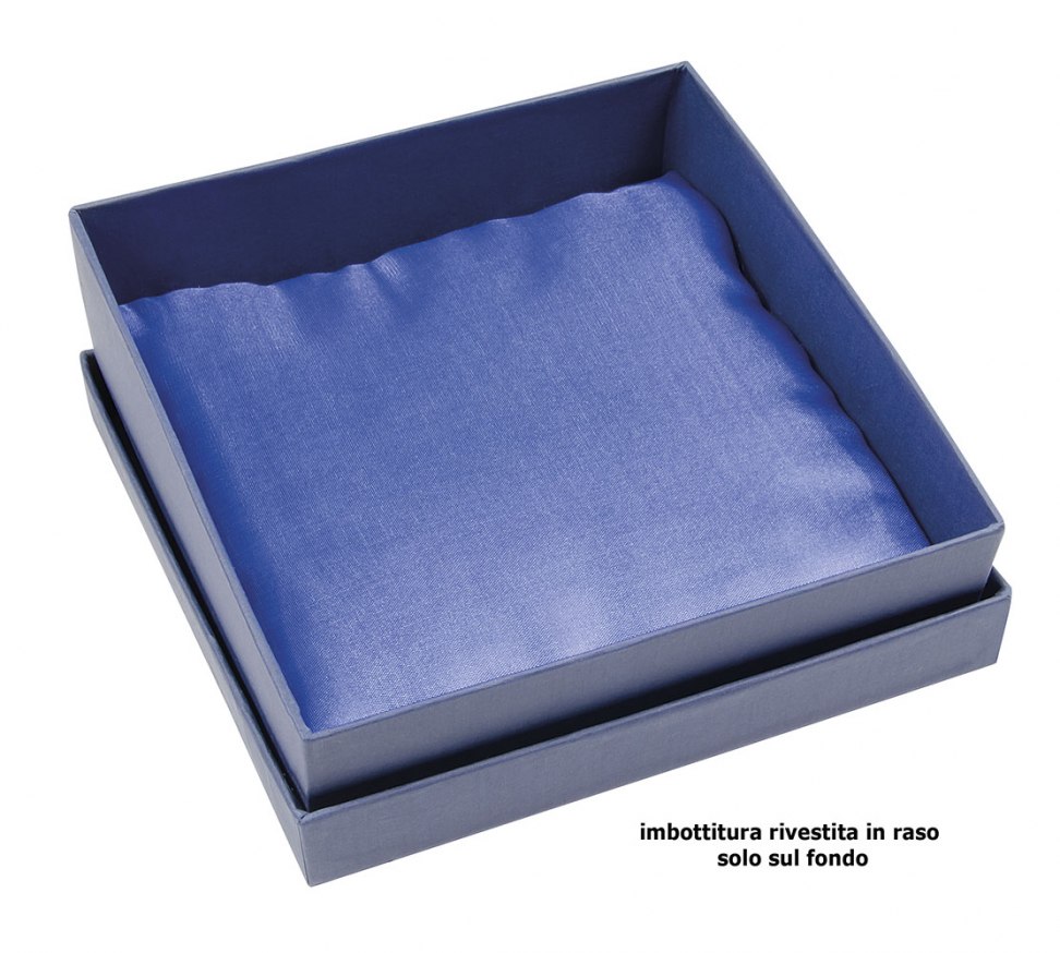 BOÎTE BLEUE SATIN BLEU 150X150X40 MM