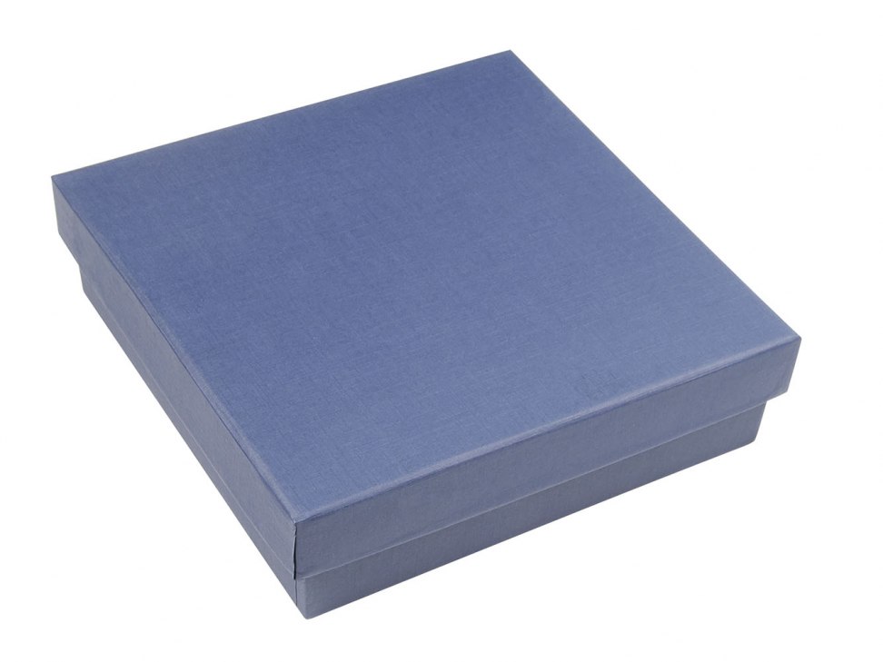 BLAUE SCHACHTEL BLAUER SATIN 150X150X40