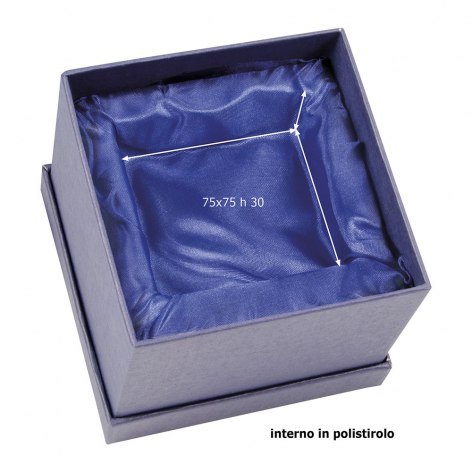 BOÎTE BLEUE SATIN BLEU 120X120X60 MM