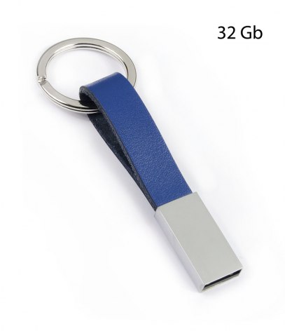 USB CUERO AZUL