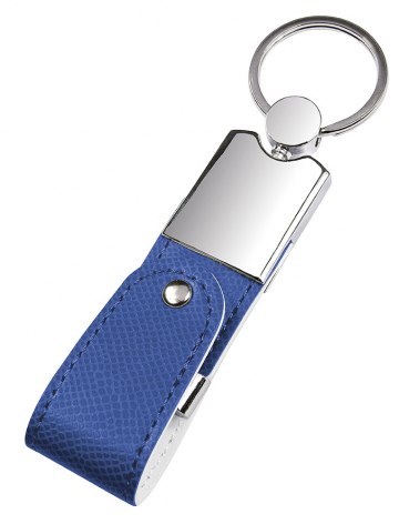 USB LEDER BLAU