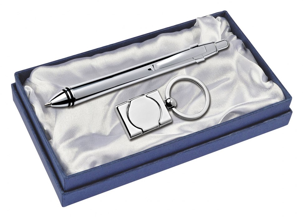 SET PENNA  E PORTACHIAVI - CROMATO