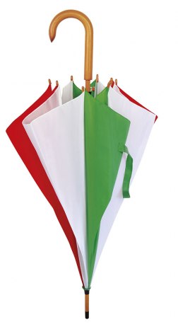 UMBRELLA ITALIAN FLAG WOODEN HANDLE