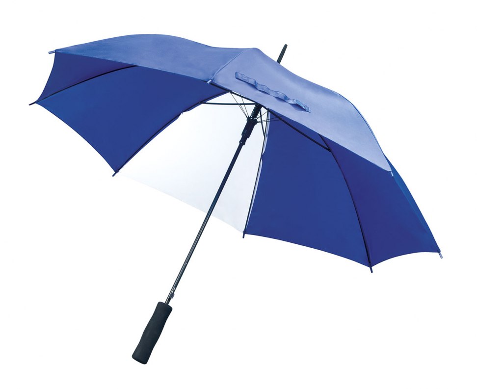 BLUE UMBRELLA WITH A WHITE SEGMENT