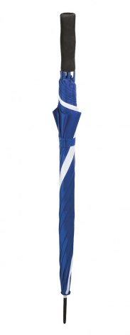 BLUE UMBRELLA WITH A WHITE SEGMENT