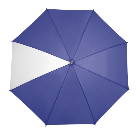 BLUE UMBRELLA WITH A WHITE SEGMENT