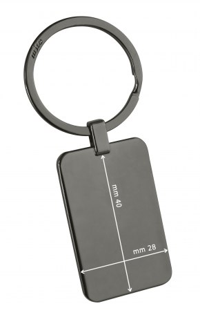 KEYCHAIN RECTANGULAR BLACK CHROMED