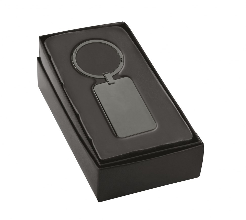 PORTE-CLES RECTANGULAIRE BLACK CHROMED