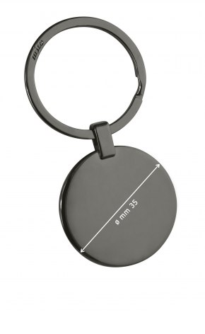 PORTE-CLES ROND BLACK CHROMED