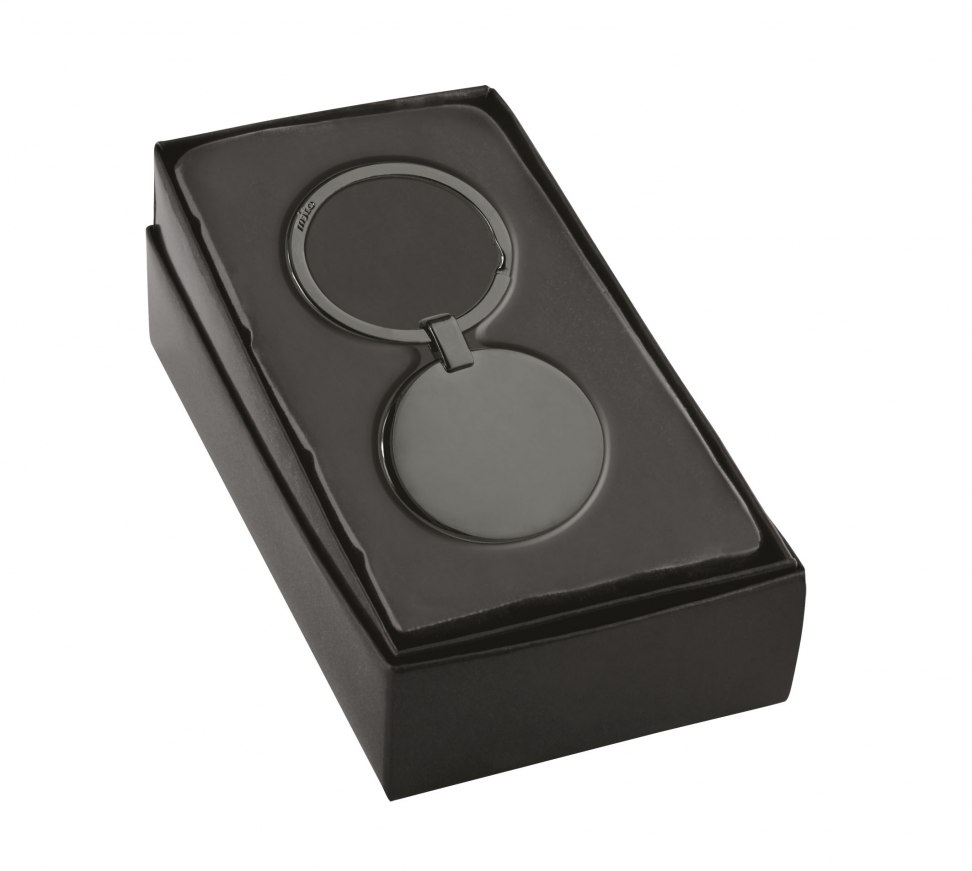 PORTE-CLES ROND BLACK CHROMED