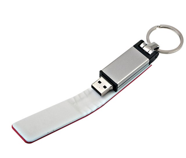 USB RED LEATHER 22x105 mm