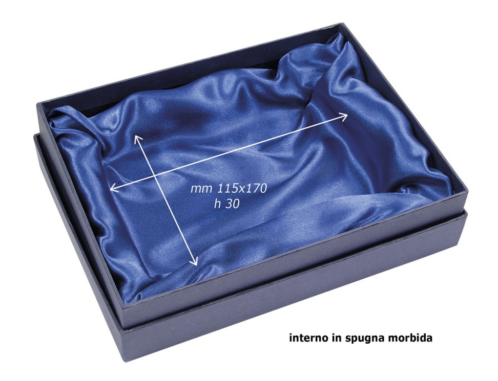 SCATOLA BLU CON SATIN 21X15.5X4.5 CM