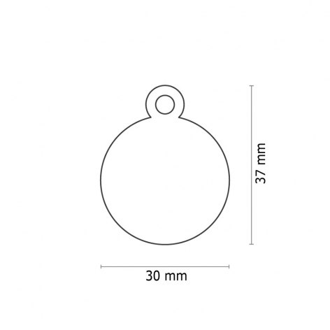 PENDENTIF ROND ROUGE - D=32 mm