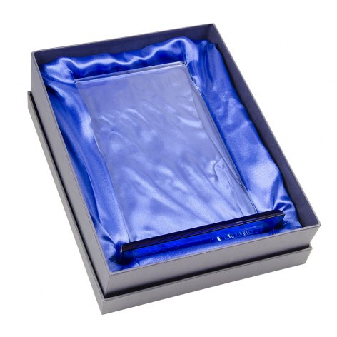 BLUE TRANSPARENT GLASS 200X120X10 MM